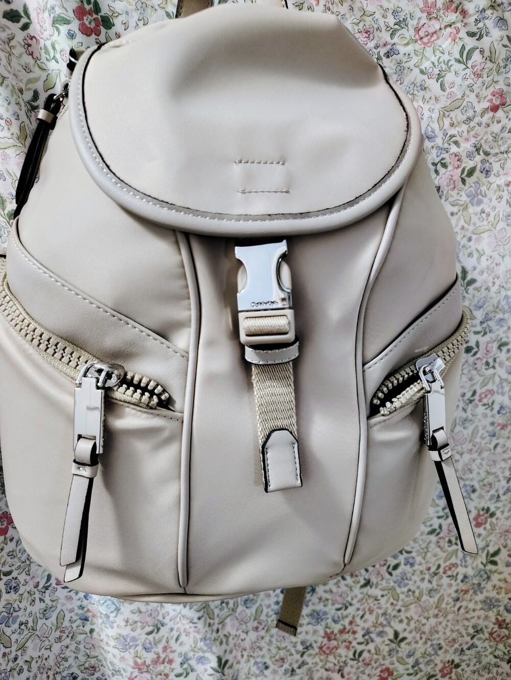 Calvin Klein Shay Nylon Front Buckle Zip Around Backpack NWT $178